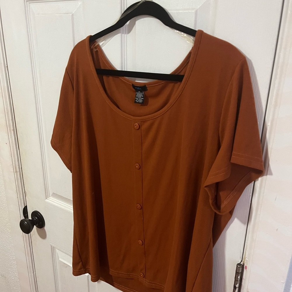 A brown 3X blouse from Rue 21. Worn only once it’s like brand new.